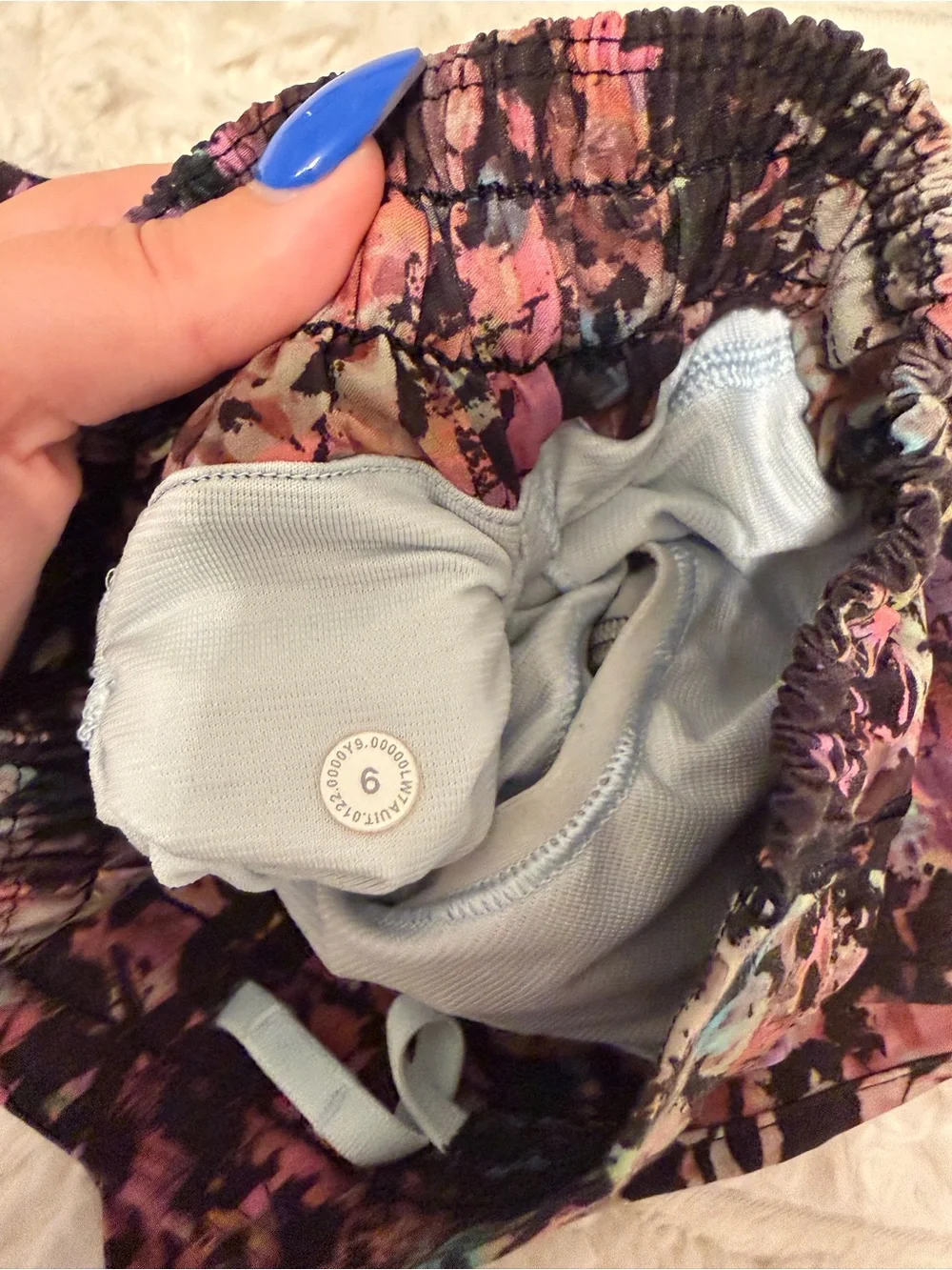 lululemon athletica Black Floral Splash Running Shorts